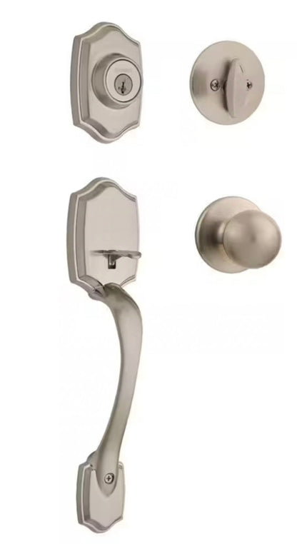 Kwikset
Belleview Satin Nickel Single Cylinder Door Handleset with Polo Door Knob Featuring SmartKey Security