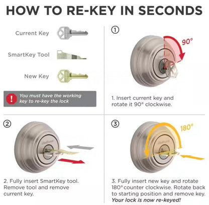 Kwikset
Belleview Satin Nickel Single Cylinder Door Handleset with Polo Door Knob Featuring SmartKey Security