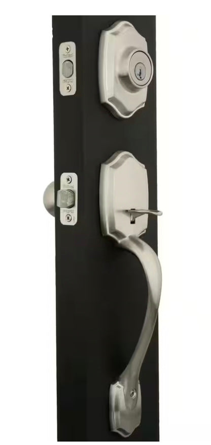 Kwikset
Belleview Satin Nickel Single Cylinder Door Handleset with Polo Door Knob Featuring SmartKey Security