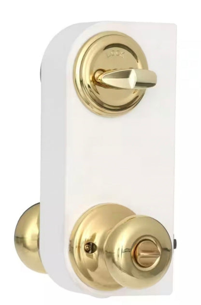 Kwikset
Juno Polished Brass Exterior Entry Door Knob and Single Cylinder Deadbolt Combo Pack Featuring SmartKey Security