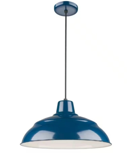 Millennium Lighting
18 in. 1-Light Navy Blue Warehouse/Cord Hung