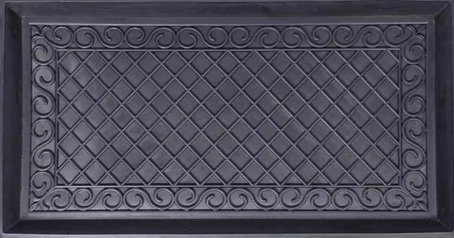 Black 17 in. x 35 in. x 2 in. Rubber Boot Tray