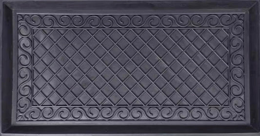 Black 17 in. x 35 in. x 2 in. Rubber Boot Tray