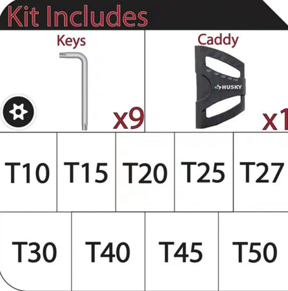 Husky
Magnetic Tamperproof TORX L- Key Set (9-Piece)