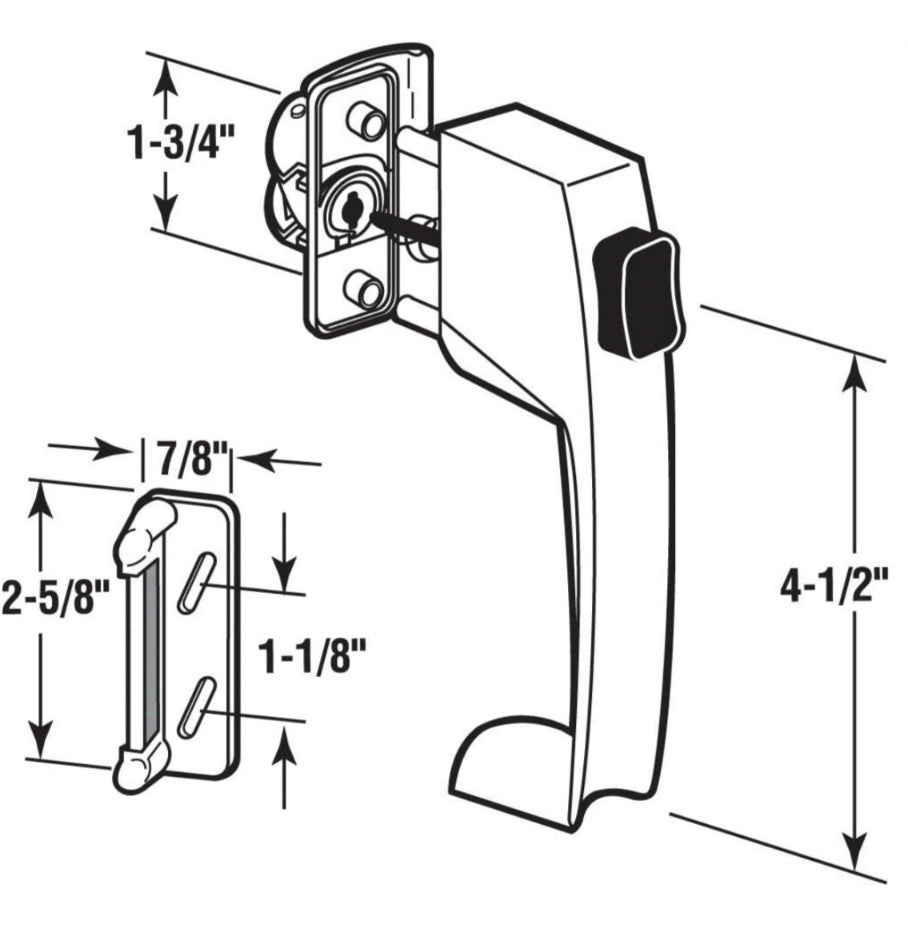 Prime-Line K 5116 White Push Button Latch with Tie Down (1 Set)