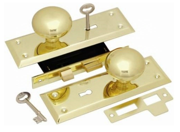 Belwith 1129 First Watch Security Mortise Lockset With Skeleton Key Polished Brass