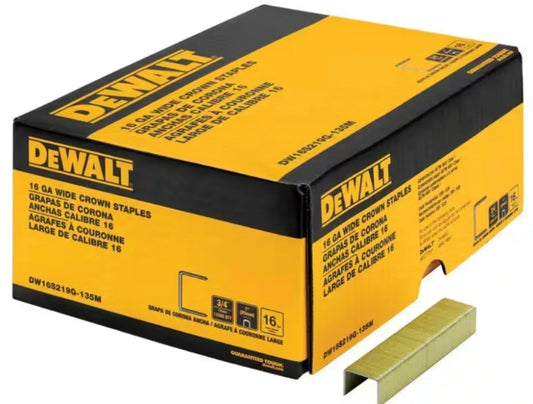 DEWALT
3/4 in. x 1 in. x 16-Gauge Galvanized Wide Crown Glue Collated Staple (13,500-Piece)