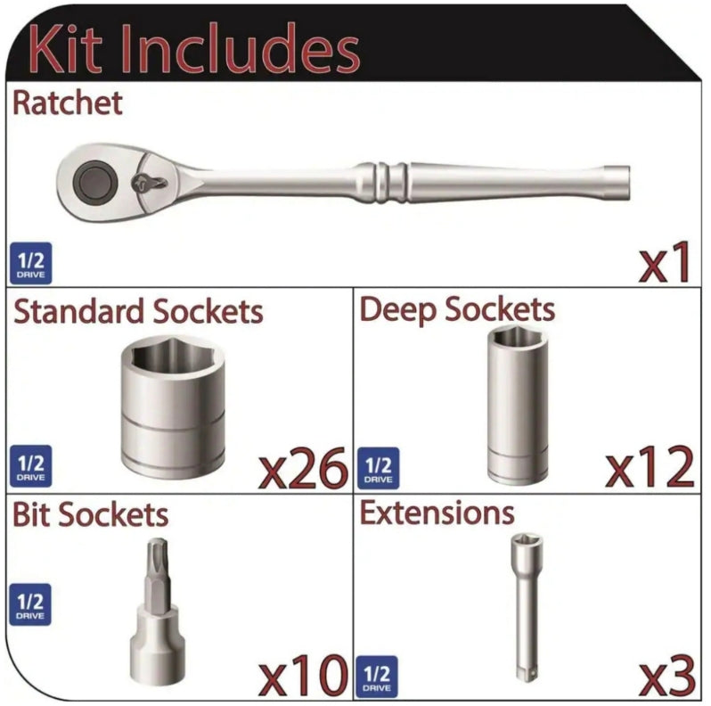 Husky
1/2 in. Drive Mechanics Tool Set (52-Piece)