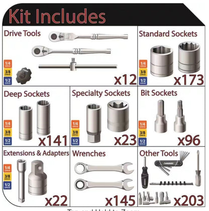 Husky
1/4 in., 3/8 in., and 1/2 in. Drive Master Mechanics Tool Set (815-Piece) Only Pick Up