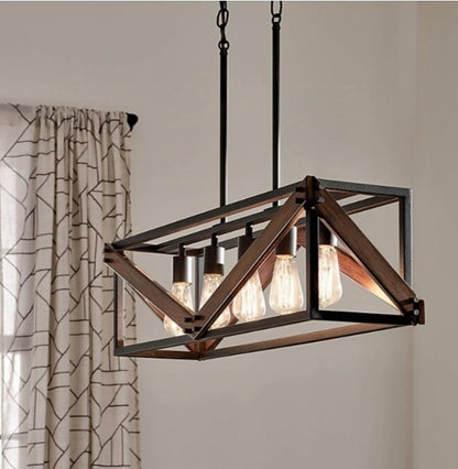 Kichler Barrington 5-Light Distressed Black Farmhouse Cage Chandelier