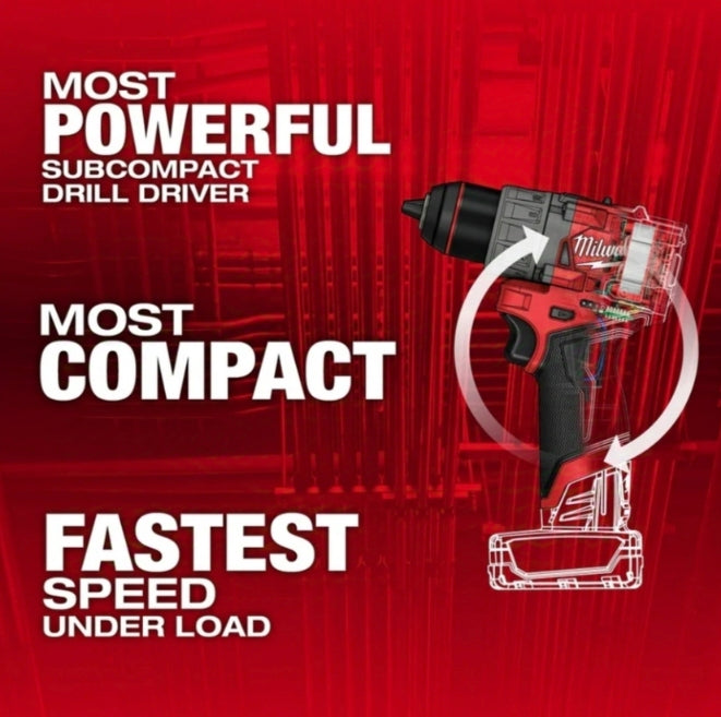 Milwaukee 3403-20 M12 FUEL 12V 1/2" Cordless Li-ion Drill/Driver - Bare Tool