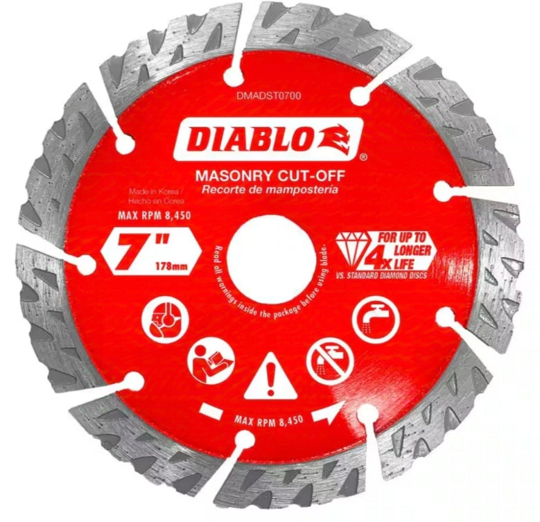 DIABLO
7 in. Diamond Segmented Cut-Off Discs for Masonry