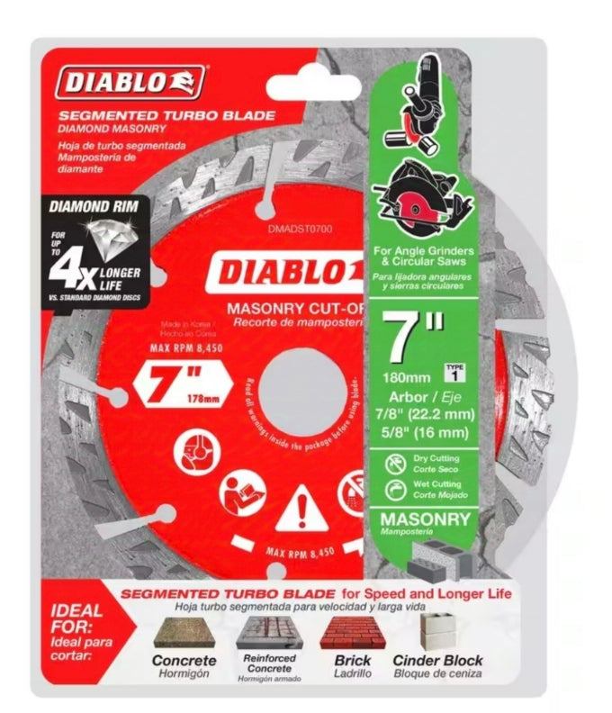 DIABLO
7 in. Diamond Segmented Cut-Off Discs for Masonry