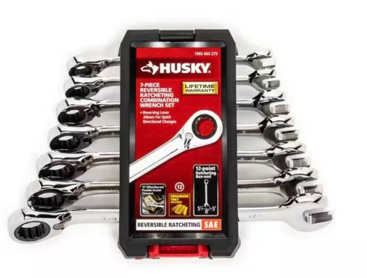 Husky
Reversible Ratcheting SAE Combination Wrench Set (7-Piece)