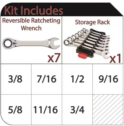 Husky
Reversible Ratcheting SAE Combination Wrench Set (7-Piece)