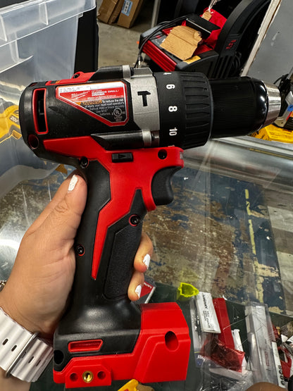 MILWAUKEE Cordless Hammer Drill: 18V, Compact, 1/2 in Chuck, Keyless, 5/8 in Concrete Capacity, 2