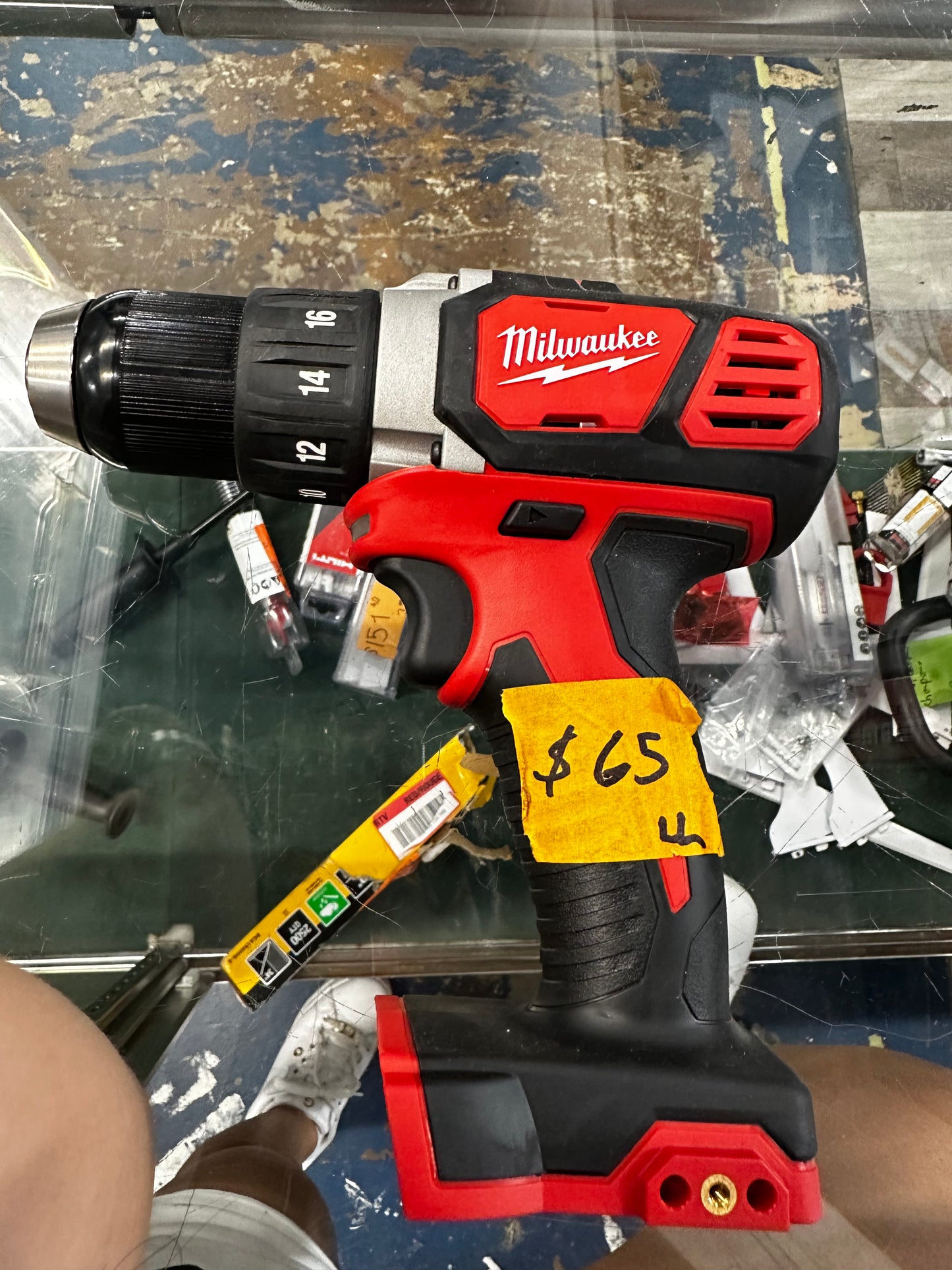 Milwaukee M18 Li-Ion Cordless Compact Electric Drill Driver — Tool Only, 1/2in. Keyless Chuck, 500 In./Lbs. Torque, 1800 RPM