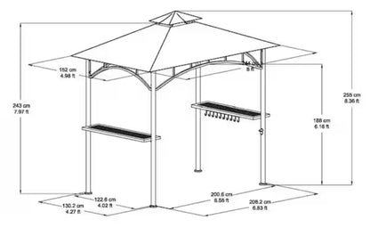 Heathermoore Outdoor Patio 8 ft. x 5 ft. Grill Gazebo