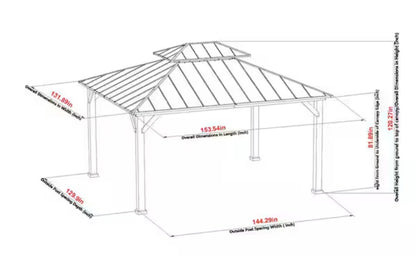 Hampton Bay
Crownhill 13 ft. x 11 ft. Hardtop Gazebo with Wood Posts