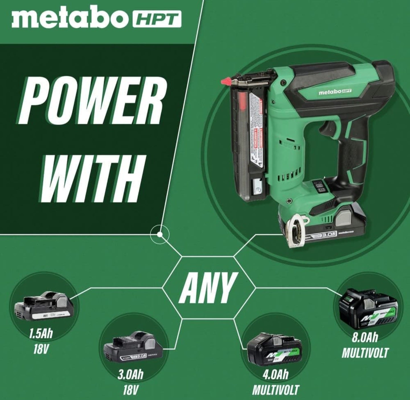 Metabo HPT NP18DSALQ4M 18V Litio-Ion 23 Gauge 1-3/8 pulgadas clavadora inalámbrica ( Tool-Only)